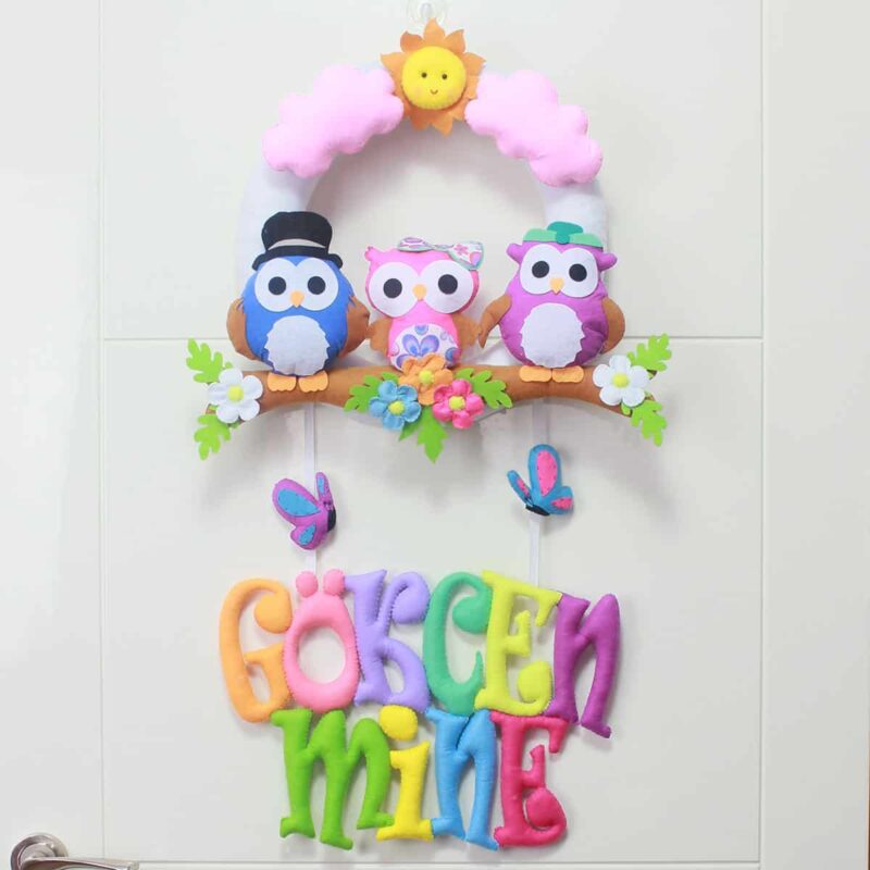 Gökçen Mine isimli Baykuş Bebek Kapı Süsü