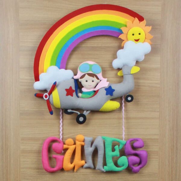 Güneş isimli Uçak Bebek Kapı Süsü