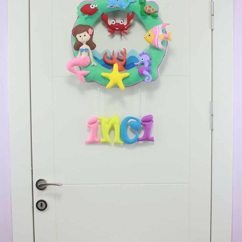 İnci isimli Deniz Kızı Bebek Kapı Süsü