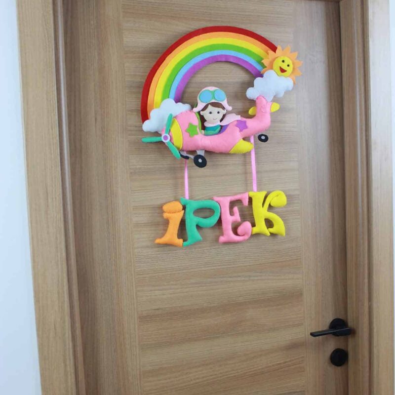 İpek isimli Uçak Bebek Kapı Süsü