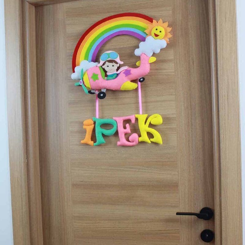 İpek isimli Uçak Bebek Kapı Süsü