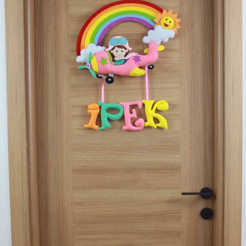 İpek isimli Uçak Bebek Kapı Süsü