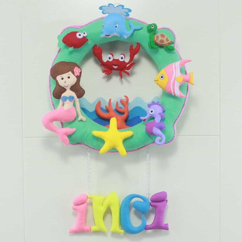 İnci isimli Deniz Kızı Bebek Kapı Süsü