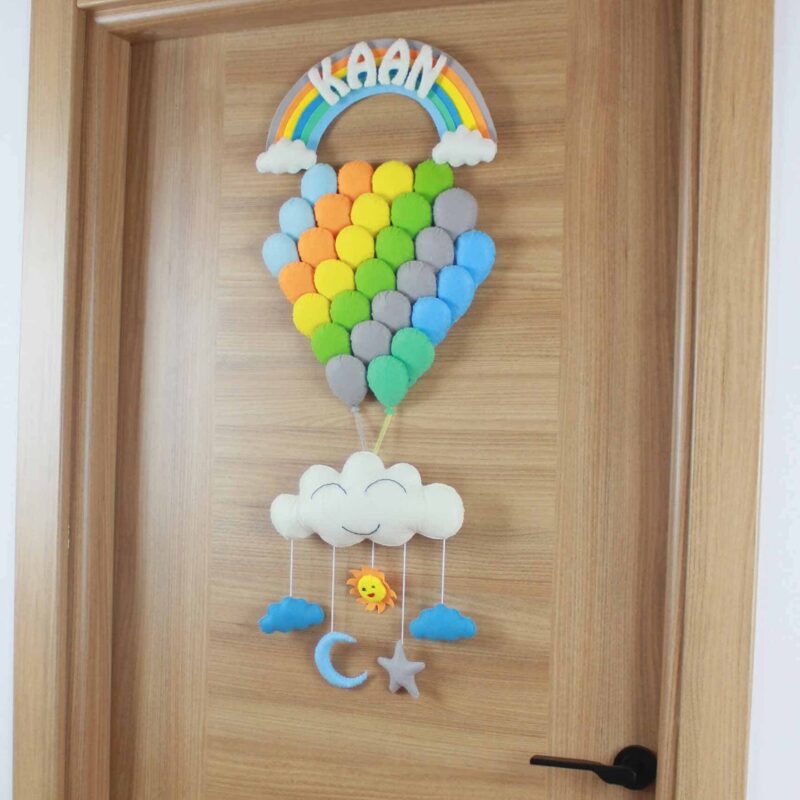 Kaan isimli Balonlar Bebek Kapı Süsü