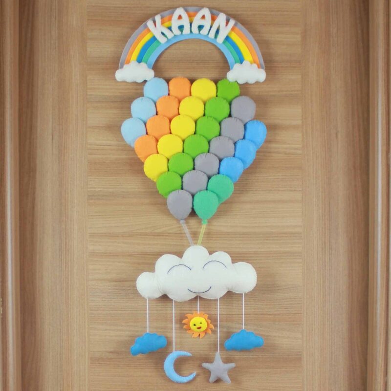 Kaan isimli Balonlar Bebek Kapı Süsü