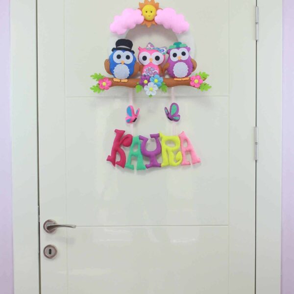 Kayra isimli Baykuş Bebek Kapı Süsü