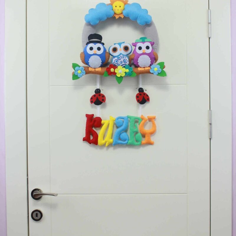 Kuzey isimli Baykuş Bebek Kapı Süsü