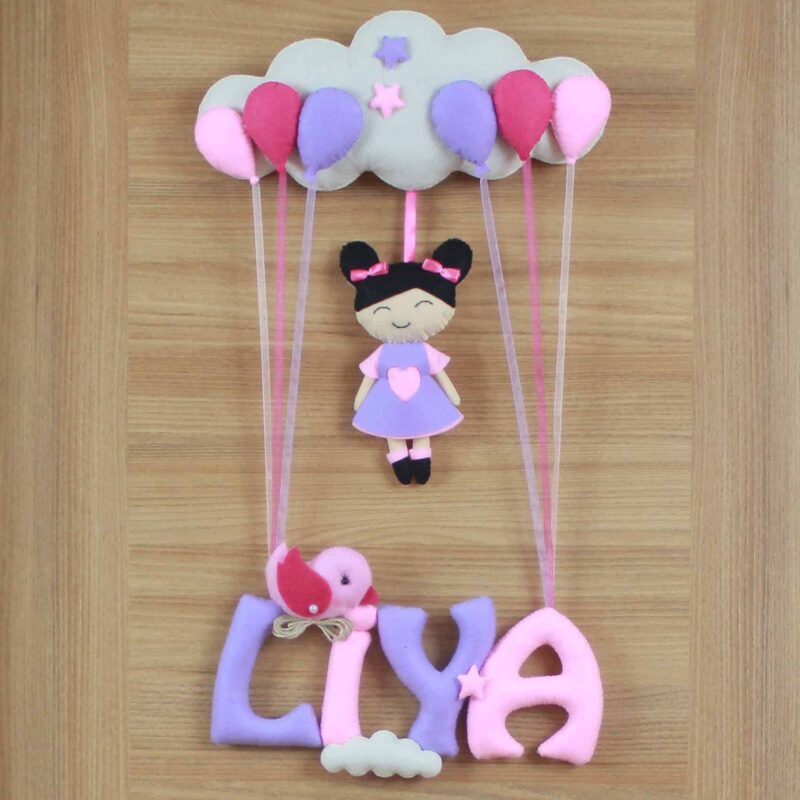 Liya isimli Pembe Lila Bebek Kapı Süsü
