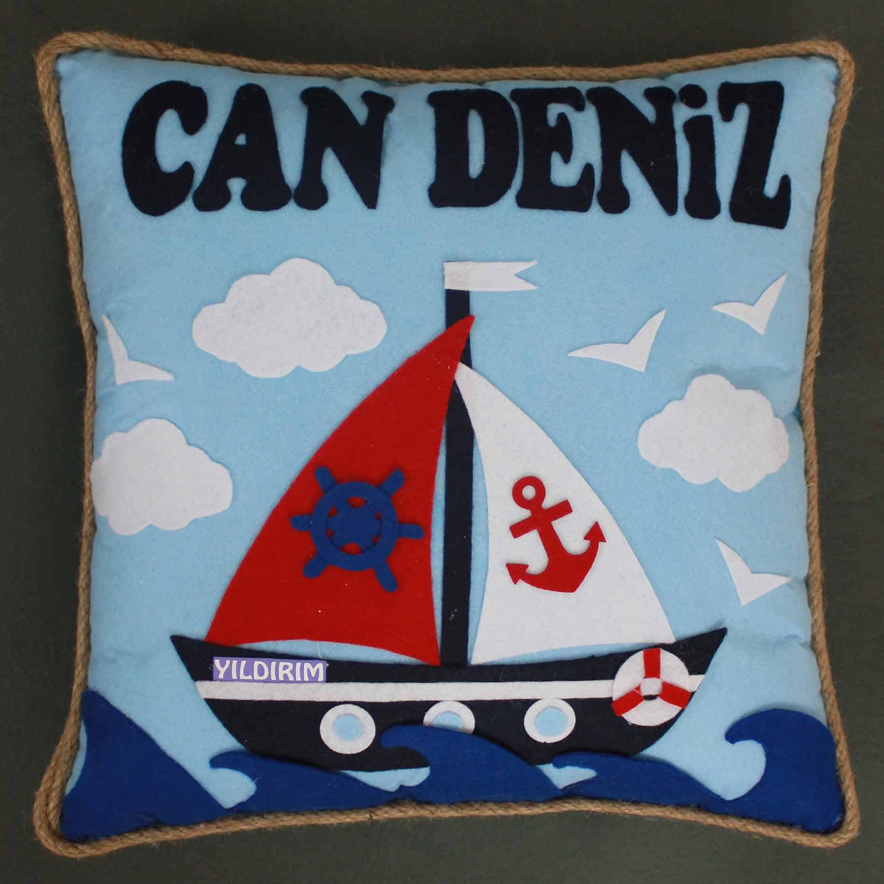 Denizci Kare Takı ve Süs Yastığı