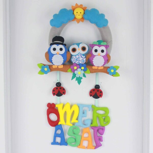Ömer Asaf isimli Baykuş Bebek Kapı Süsü