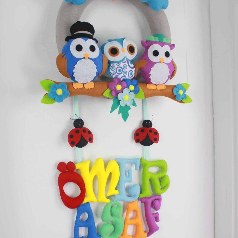 Ömer Asaf isimli Baykuş Bebek Kapı Süsü