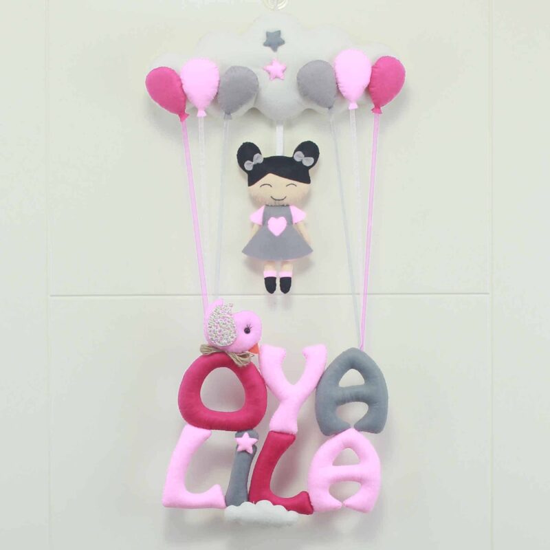 Oya Lila isimli Pembe Gri Bebek Kapı Süsü