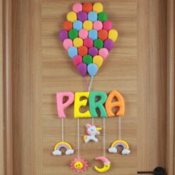 Pera isimli Balonlar Unicorn Kapı Süsü