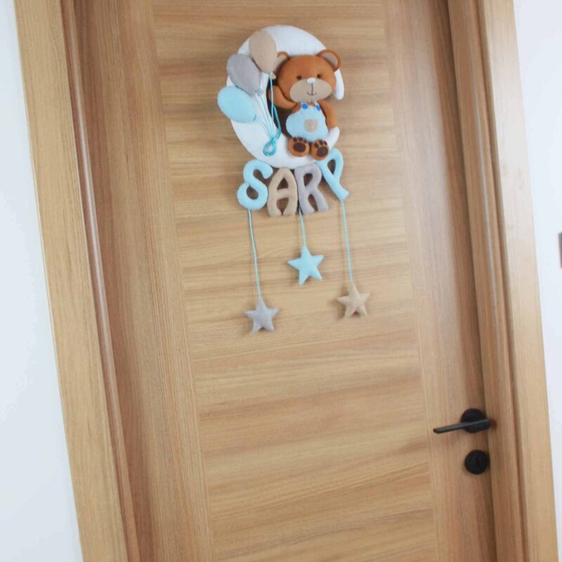 Sarp isimli Aydede Ayıcık Bebek Kapı Süsü