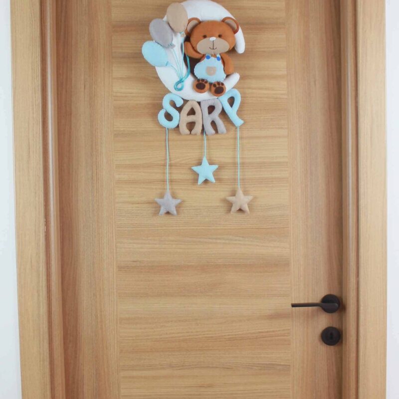 Sarp isimli Aydede Ayıcık Bebek Kapı Süsü
