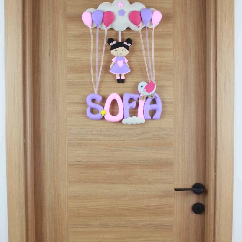 Sofia isimli Pembe Lila Bebek Kapı Süsü
