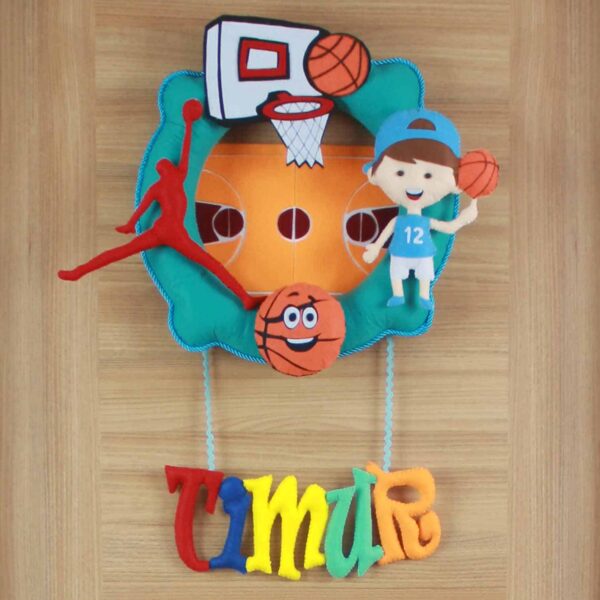 Timur isimli Basketbol Bebek Kapı Süsü