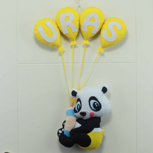 Uras isimli Panda Bebek Kapı Süsü