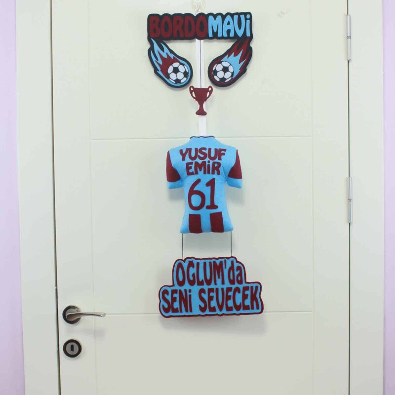 Yusuf Emir isimli BordoMavi Kapı Süsü