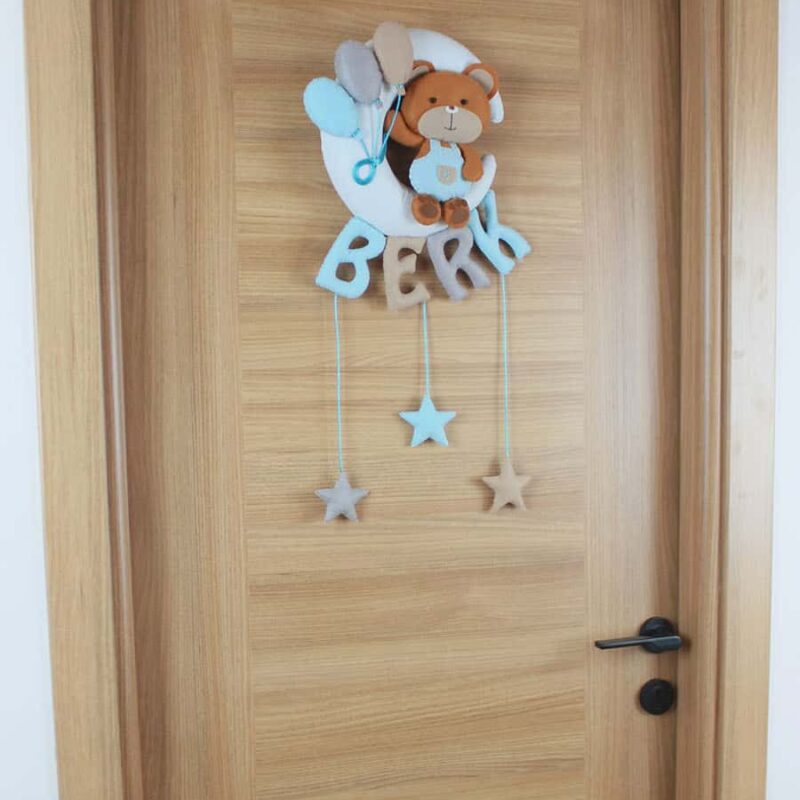 Berk isimli Aydede Ayıcık Bebek Kapı Süsü