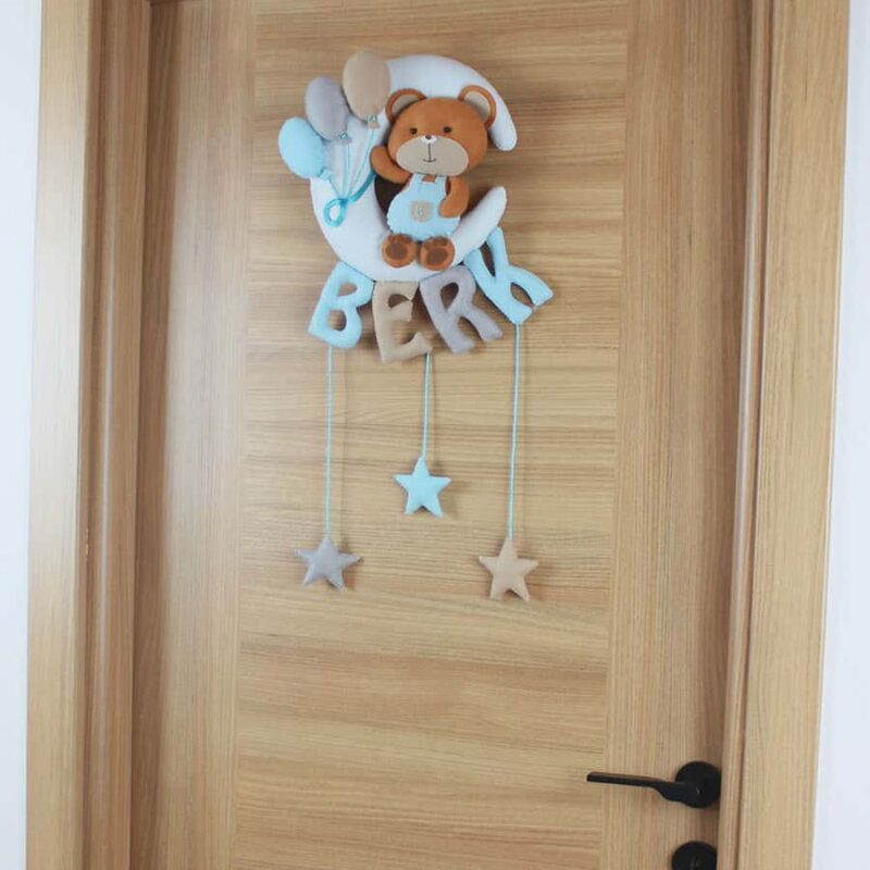 Berk isimli Aydede Ayıcık Bebek Kapı Süsü