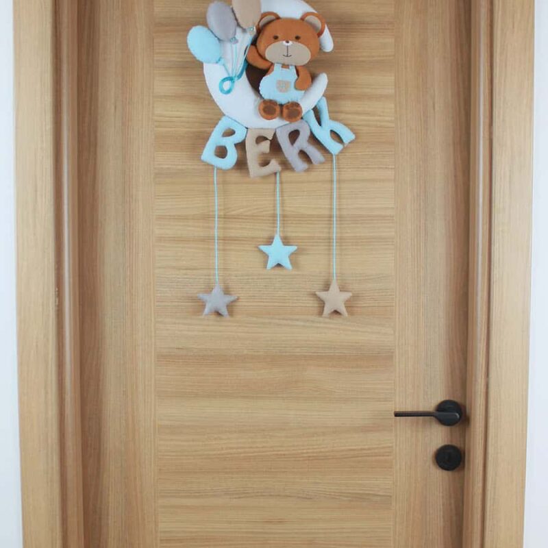 Berk isimli Aydede Ayıcık Bebek Kapı Süsü