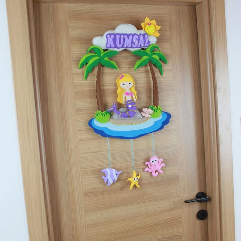 Kumsal isimli Deniz Kızı Bebek Kapı Süsü