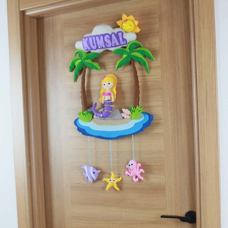Kumsal isimli Deniz Kızı Bebek Kapı Süsü