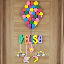 Melisa isimli Balonlar Unicorn Bebek Kapı Süsü