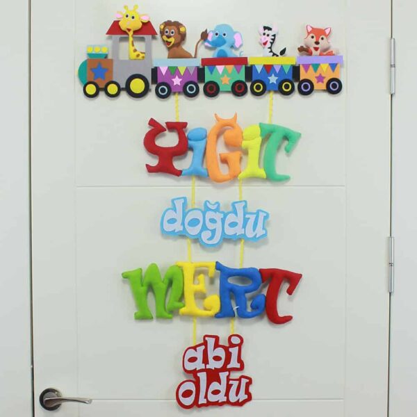 Yiğit ve Mert isimli Trenli Kardeş Kapı Süsü