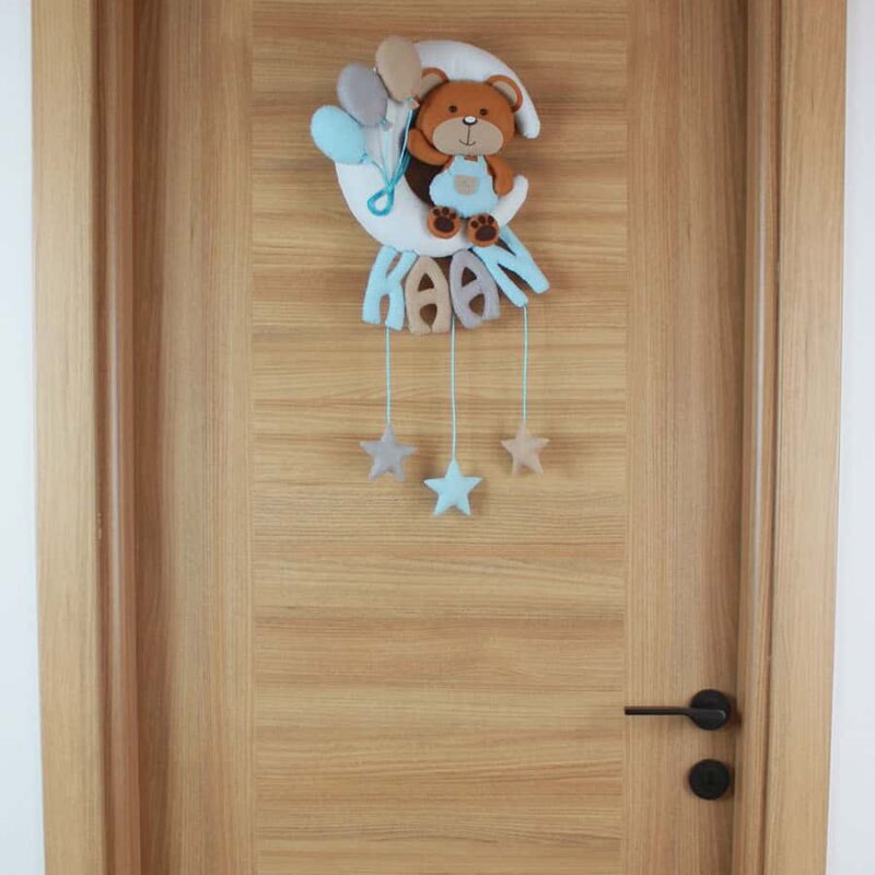 Kaan isimli Aydede Ayıcık Bebek Kapı Süsü
