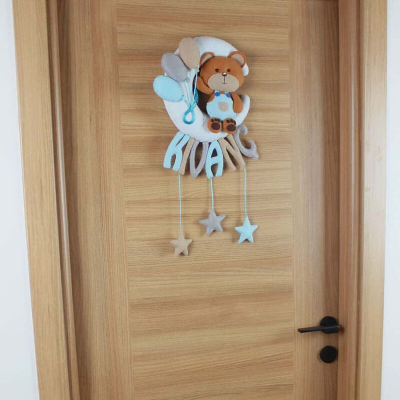 Kıvanç isimli Aydede Ayıcık Bebek Kapı Süsü