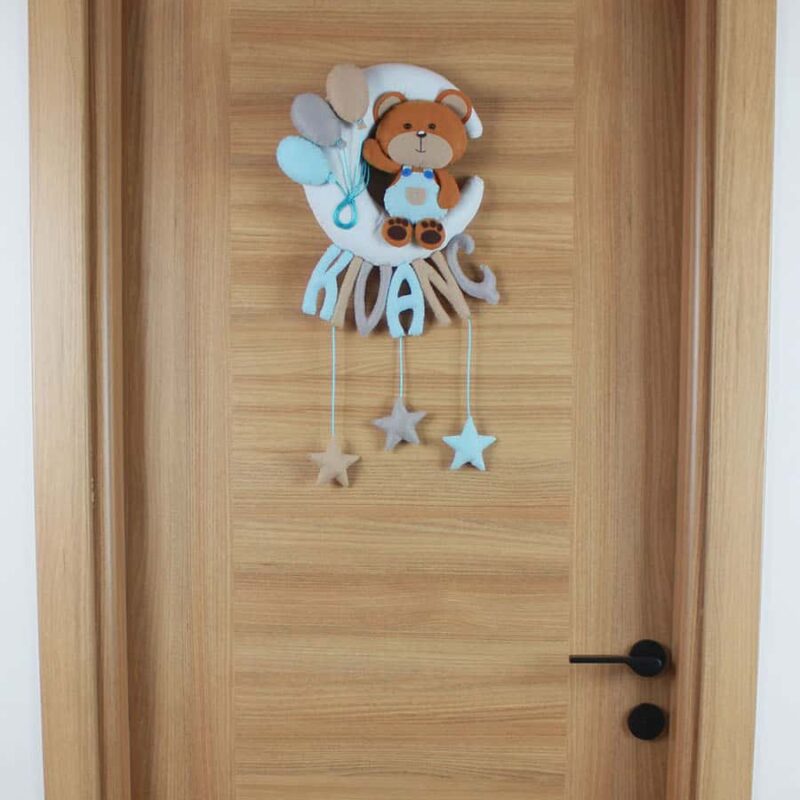 Kıvanç isimli Aydede Ayıcık Bebek Kapı Süsü