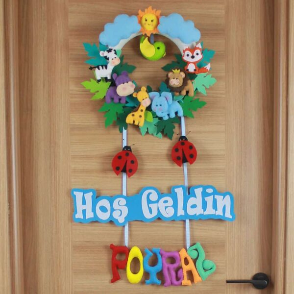 Poyraz isimli Safari Hoşgeldin Bebek Kapı Süsü