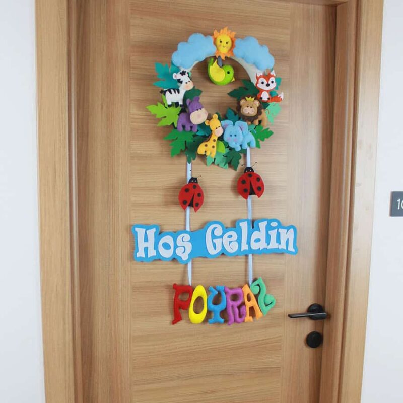 Poyraz isimli Safari Hoşgeldin Bebek Kapı Süsü