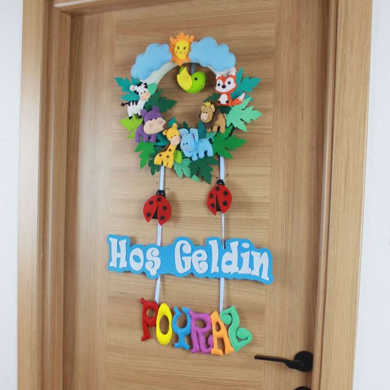 Poyraz isimli Safari Hoşgeldin Bebek Kapı Süsü