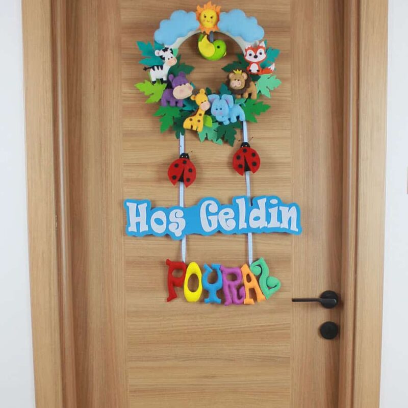 Poyraz isimli Safari Hoşgeldin Bebek Kapı Süsü