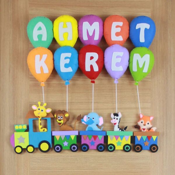 Ahmet Kerem isimli Tren Bebek ve Hastane Odası Kapı Süsü
