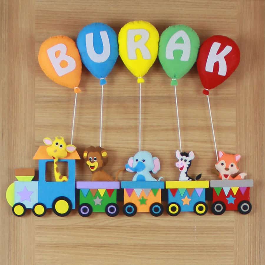 Burak isimli Tren Bebek Kapı Süsü