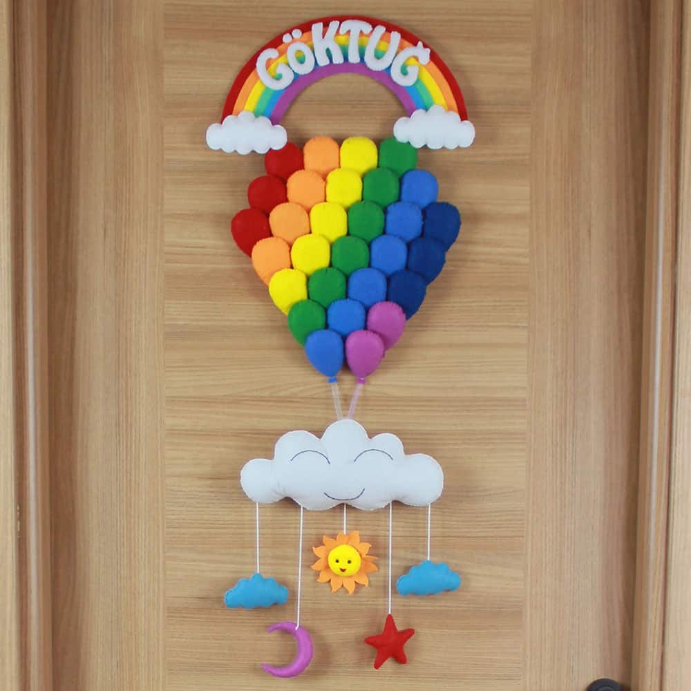 Göktuğ isimli Balonlar Bebek ve Hastane Odası Kapı Süsü