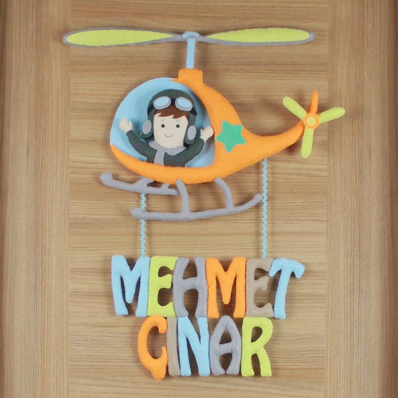 Helikopter Bebek ve Hastane Odası Kapı Süsü
