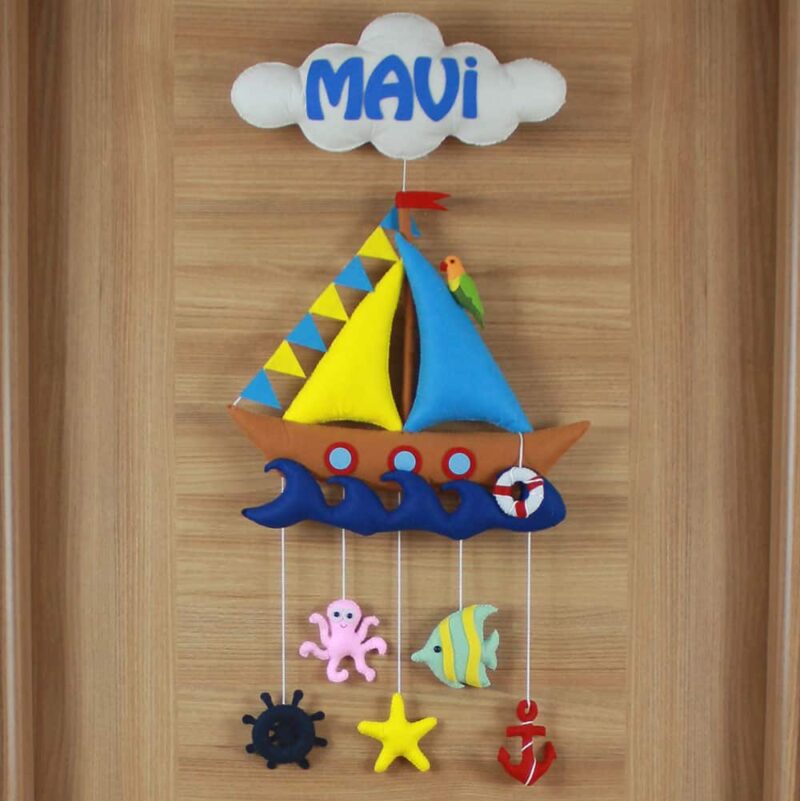 Mavi isimli Denizci Bebek ve Hastane Odası Kapı Süsü