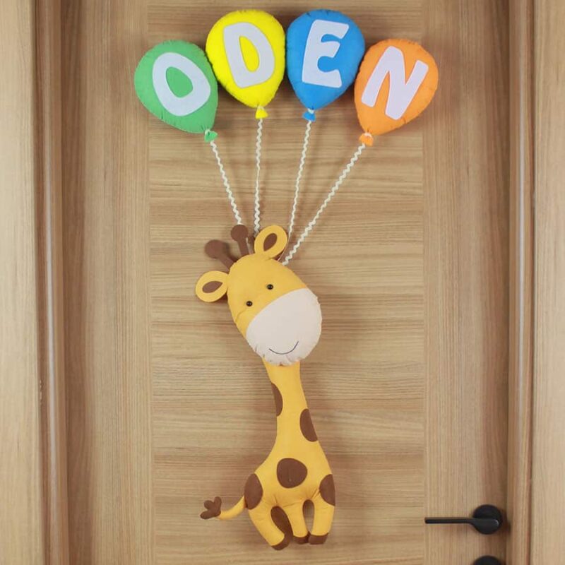 Oden İsimli Zürafa Bebek ve Hastane Odası Kapı Süsü