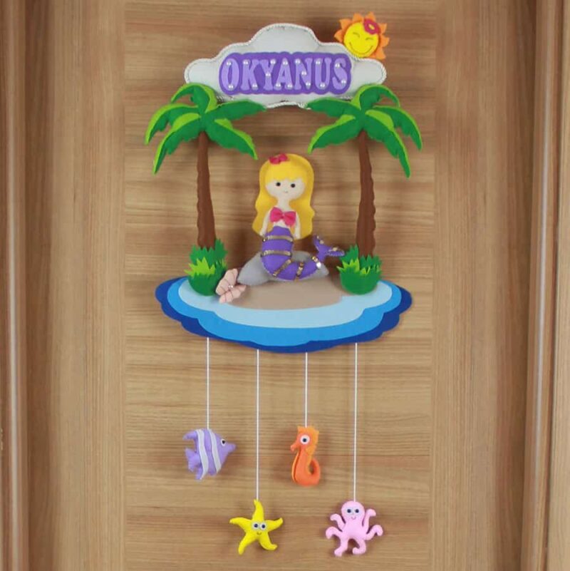 Okyanus İsimli Deniz Kızı Bebek ve Hastane Odası Kapı Süsü