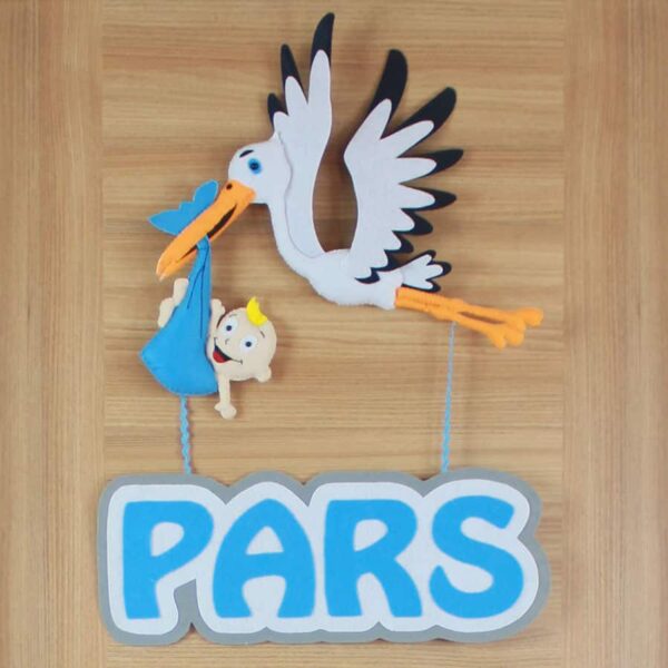 Pars isimli Leylek Bebek Kapı Süsü