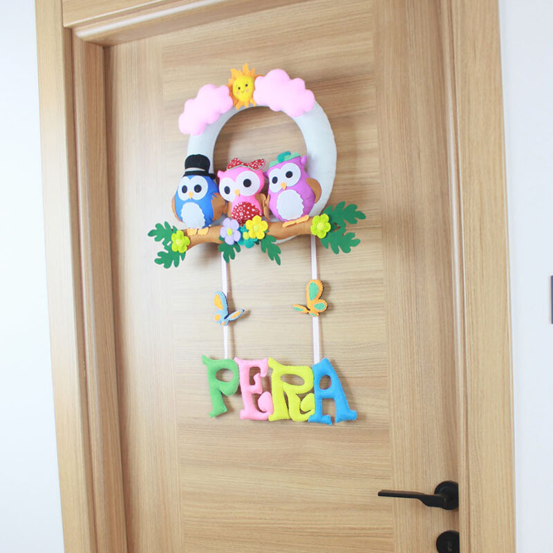 Pera isimli Baykuş Hastane ve Bebek Odası Kapı Süsü