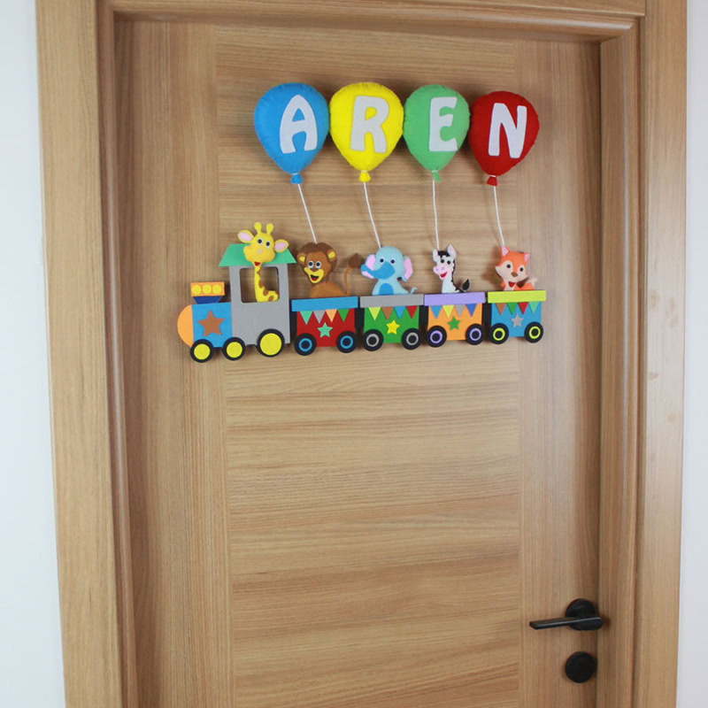 Aren isimli Tren Bebek ve Hastane Odası Kapı Süsü