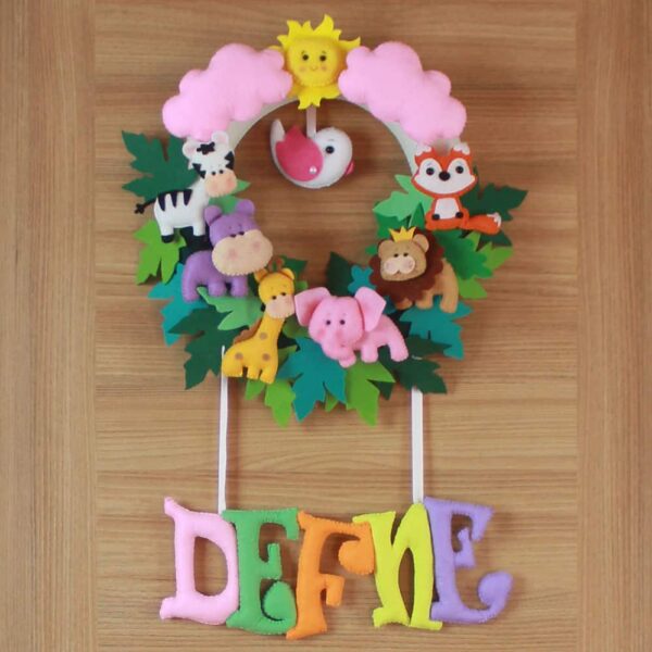 Defne isimli Safari Bebek ve Hastane Odası Kapı Süsü