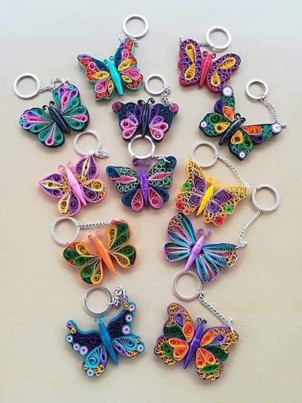 quilling anahtarlık kelebek