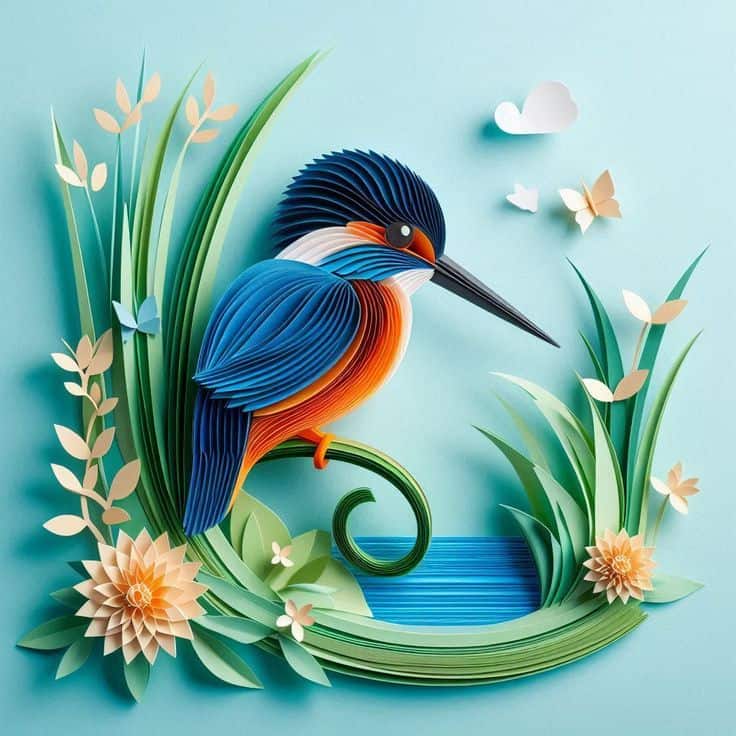quilling kuş figürü tasarımı